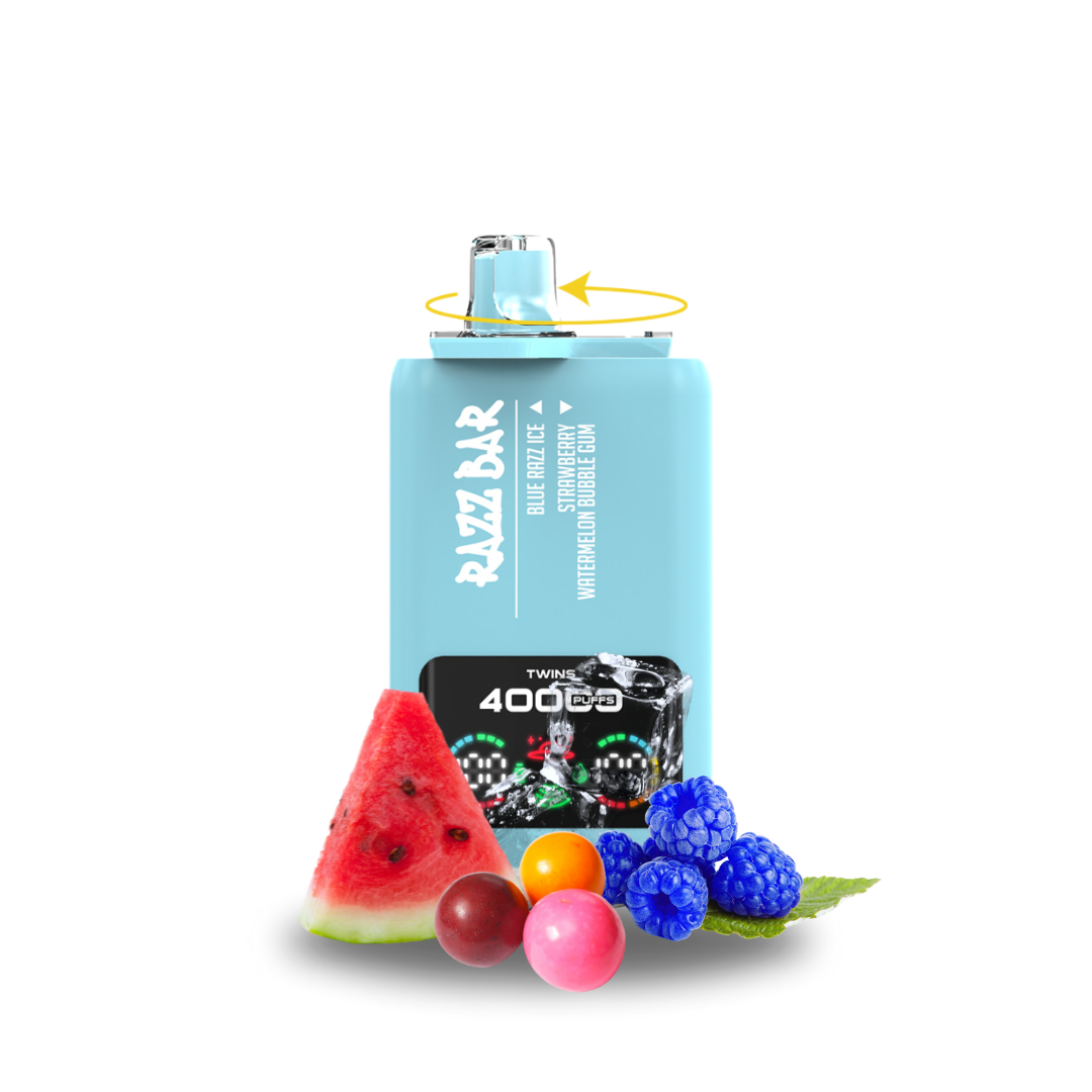 🍇🍉 Razz Bar 40K – Blue Razz Ice &amp; Strawberry Görögdinnye rágógumi 🍇🍉