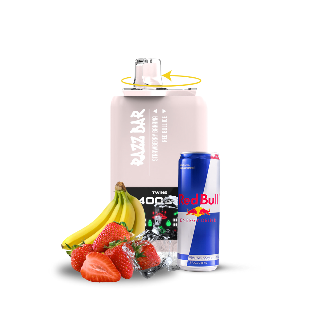 🍓⚡ Razz Bar 40K – Strawberry Banana & Red Bull Ice 🍓⚡